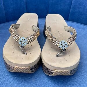 Volatile Gold and Silver Rhinestone Sandals